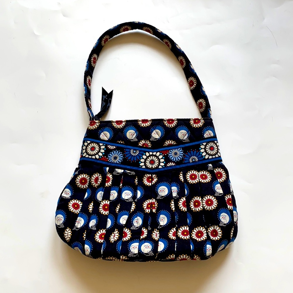 Vera Bradley small handbag Night Owl print black dainty cotton